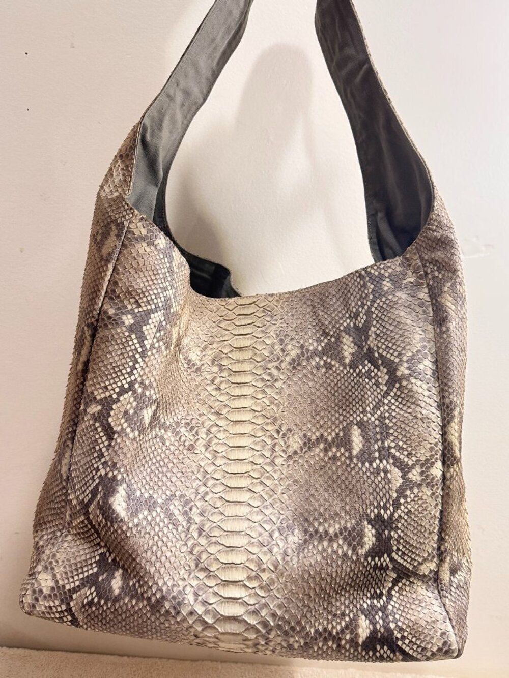 Beirn Women's Brown Genuine Python Snakeskin Hobo Shoulder Bag